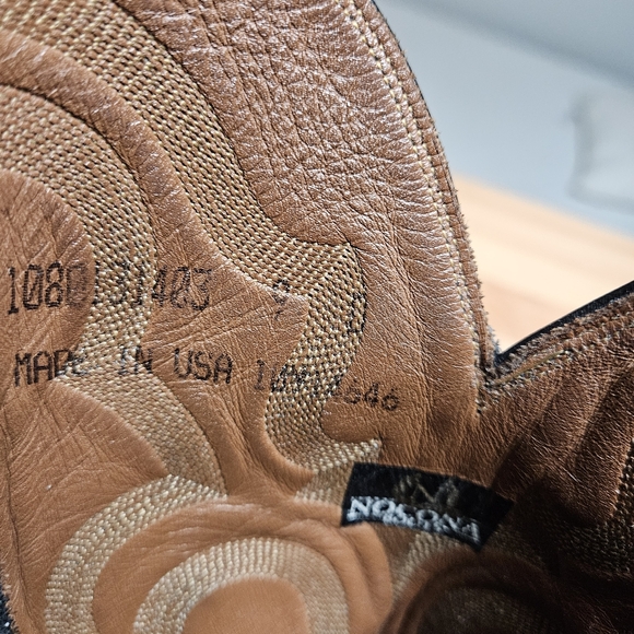 Nocona Boots Mens Black Leather Western Cowboy Boots Size 9D - Picture 15 of 15